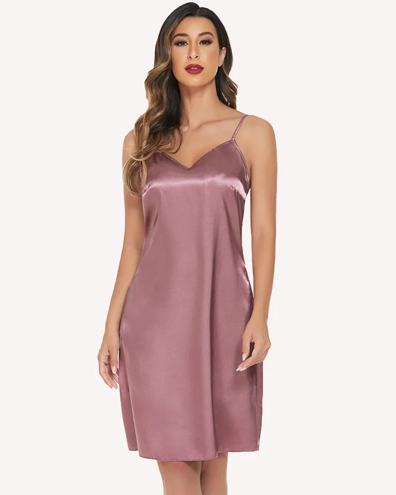 Satin Chemise Slip Nightgown Dress