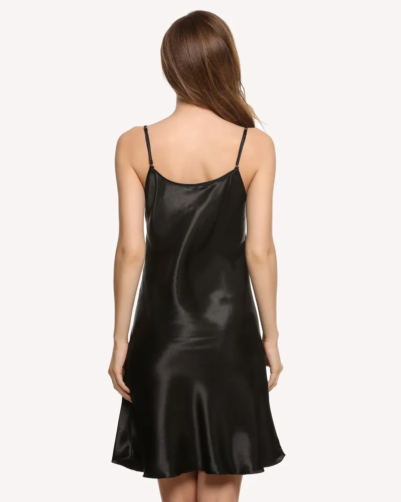 Satin Chemise Slip Nightgown Dress