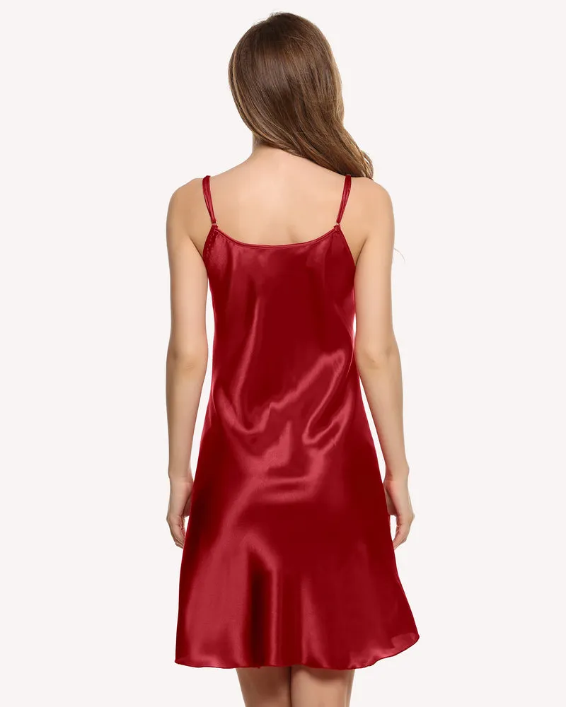 Satin Chemise Slip Nightgown Dress