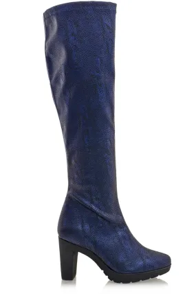 SAVAGE Blue Leather Boots