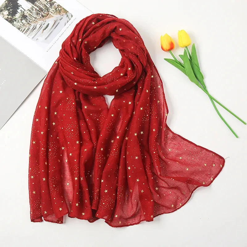 Shiny Star Cotton Hijab Scarf