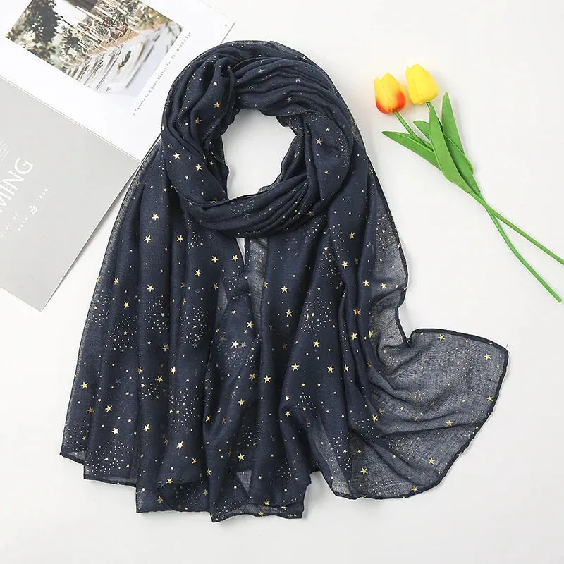 Shiny Star Cotton Hijab Scarf