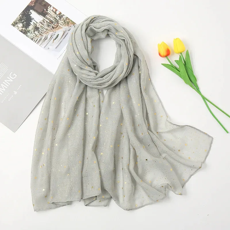 Shiny Star Cotton Hijab Scarf