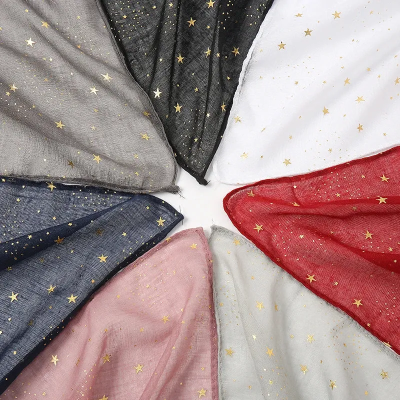 Shiny Star Cotton Hijab Scarf