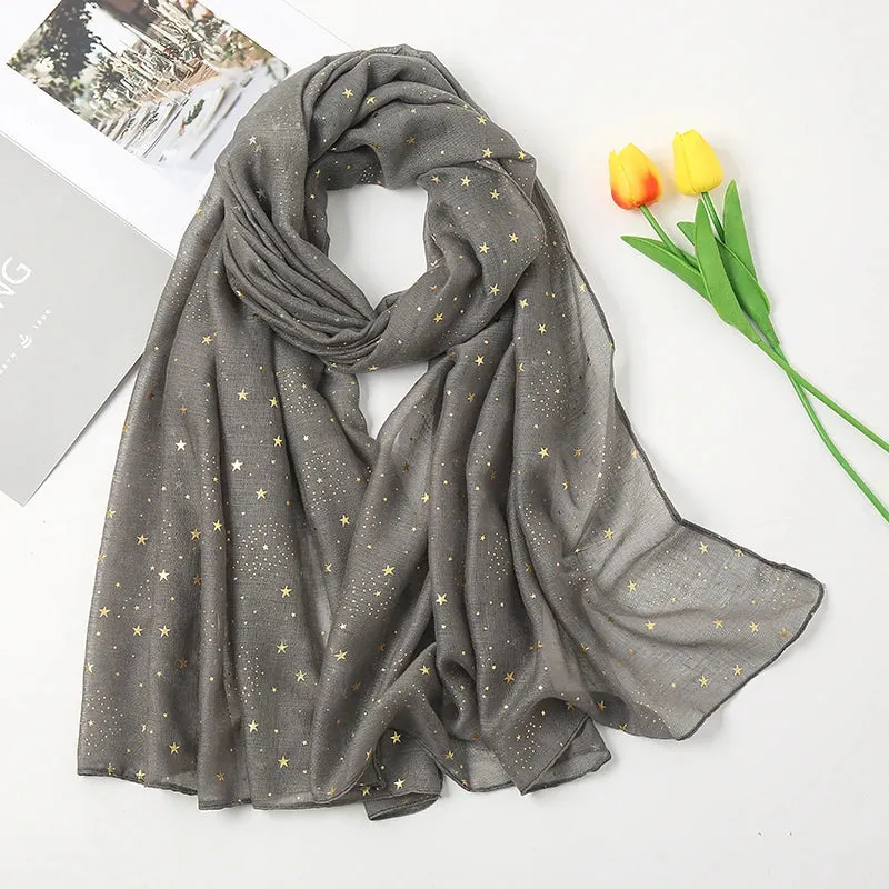 Shiny Star Cotton Hijab Scarf