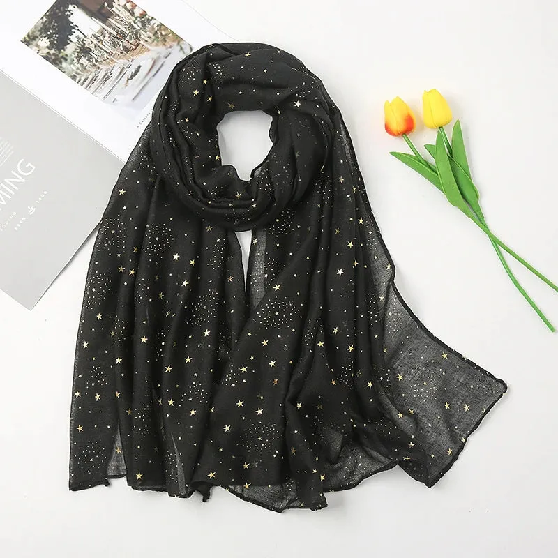 Shiny Star Cotton Hijab Scarf