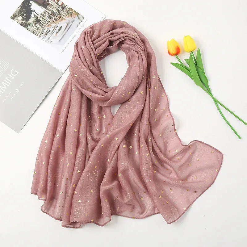 Shiny Star Cotton Hijab Scarf