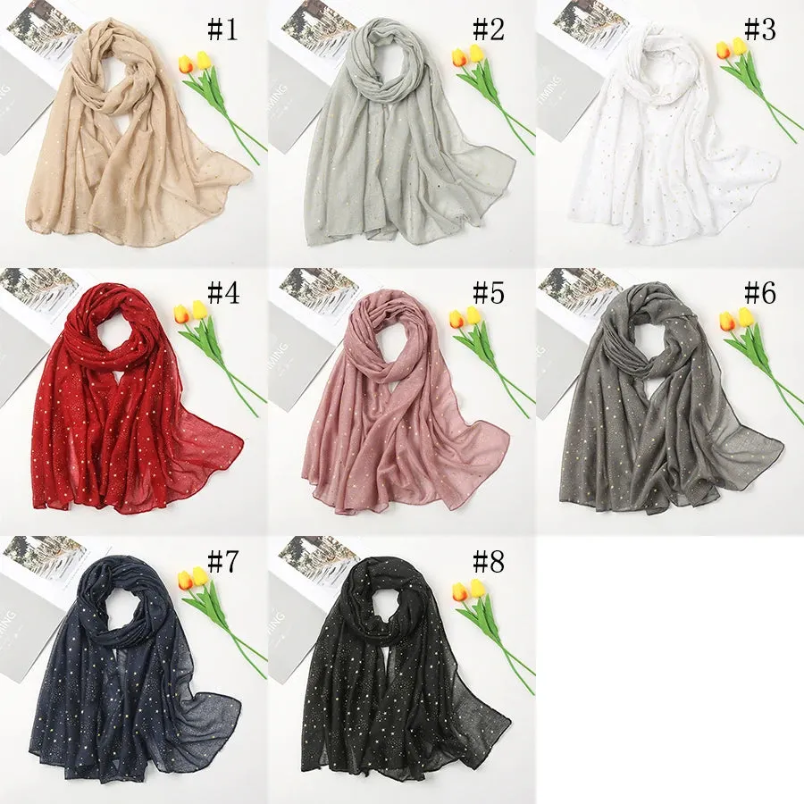 Shiny Star Cotton Hijab Scarf