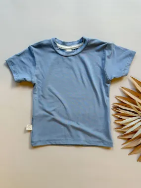 Short Sleeve Essential Tee | Dusty Blue | Luxury Bamboo