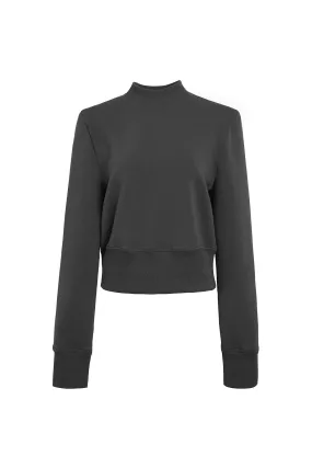 Shoulder pad design top | Long sleeve pullover top | Commuter sweater