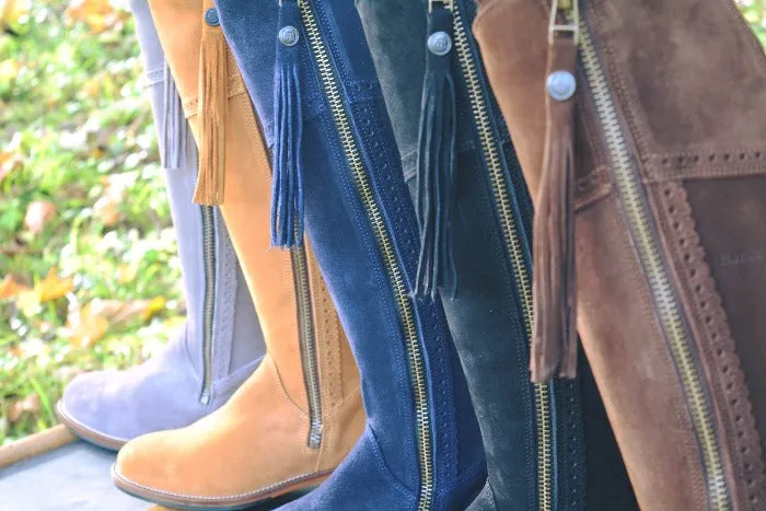 Sovereign Suede Boots with Tassel - Blue