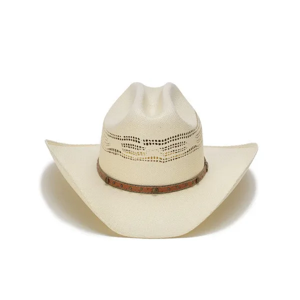 Stampede Hats - 50X Bangora Straw Western Hat with Studded Leather Trim