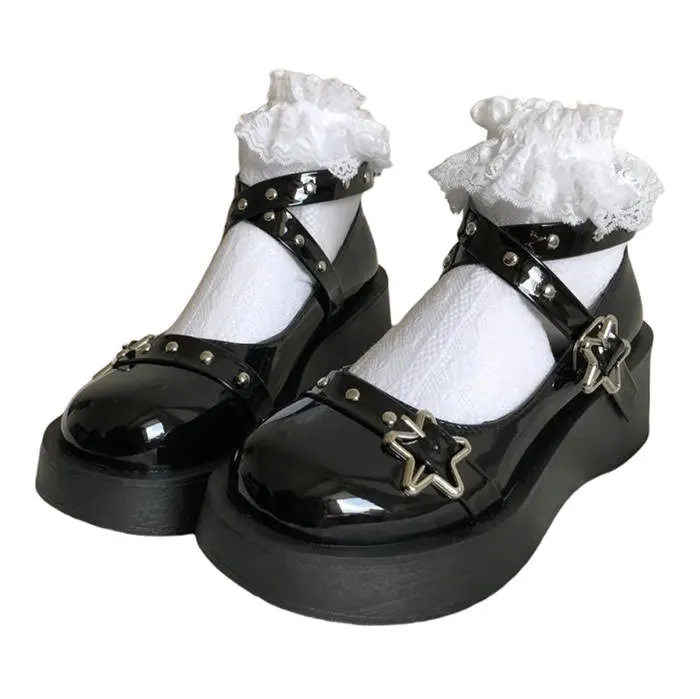 Star Girl Buckle Platform Sandals