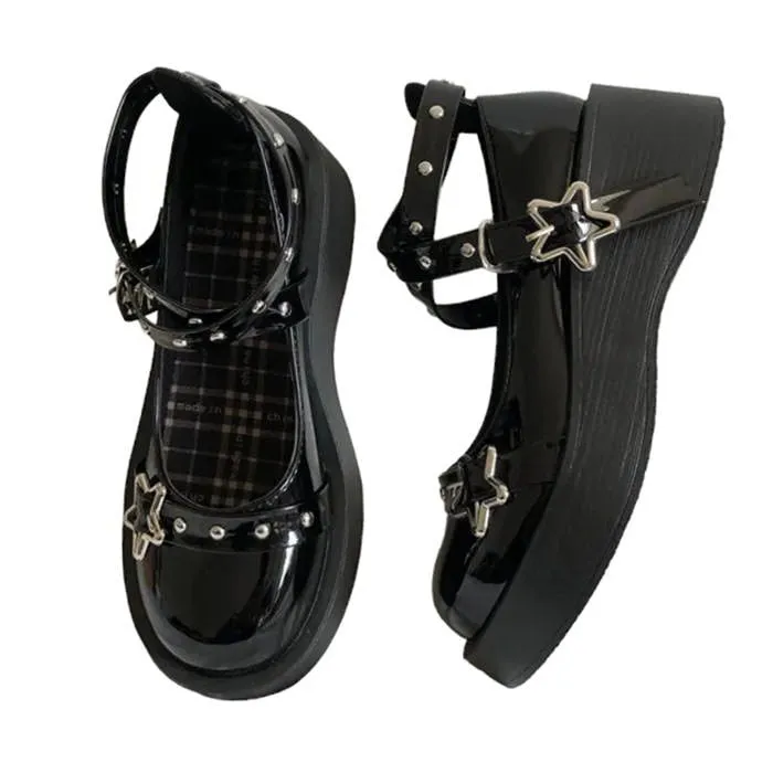 Star Girl Buckle Platform Sandals