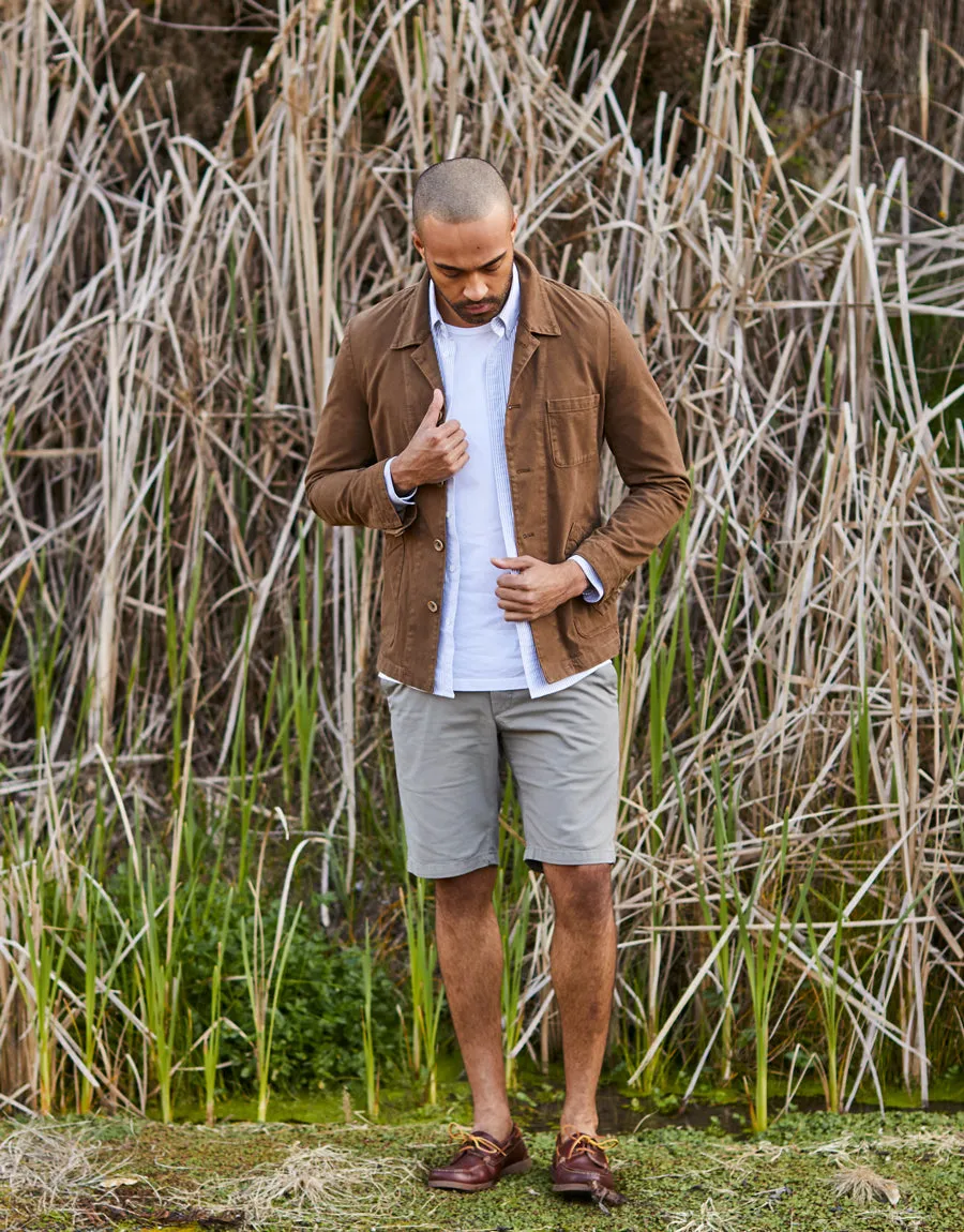 Sumner Light Green Twill Shorts