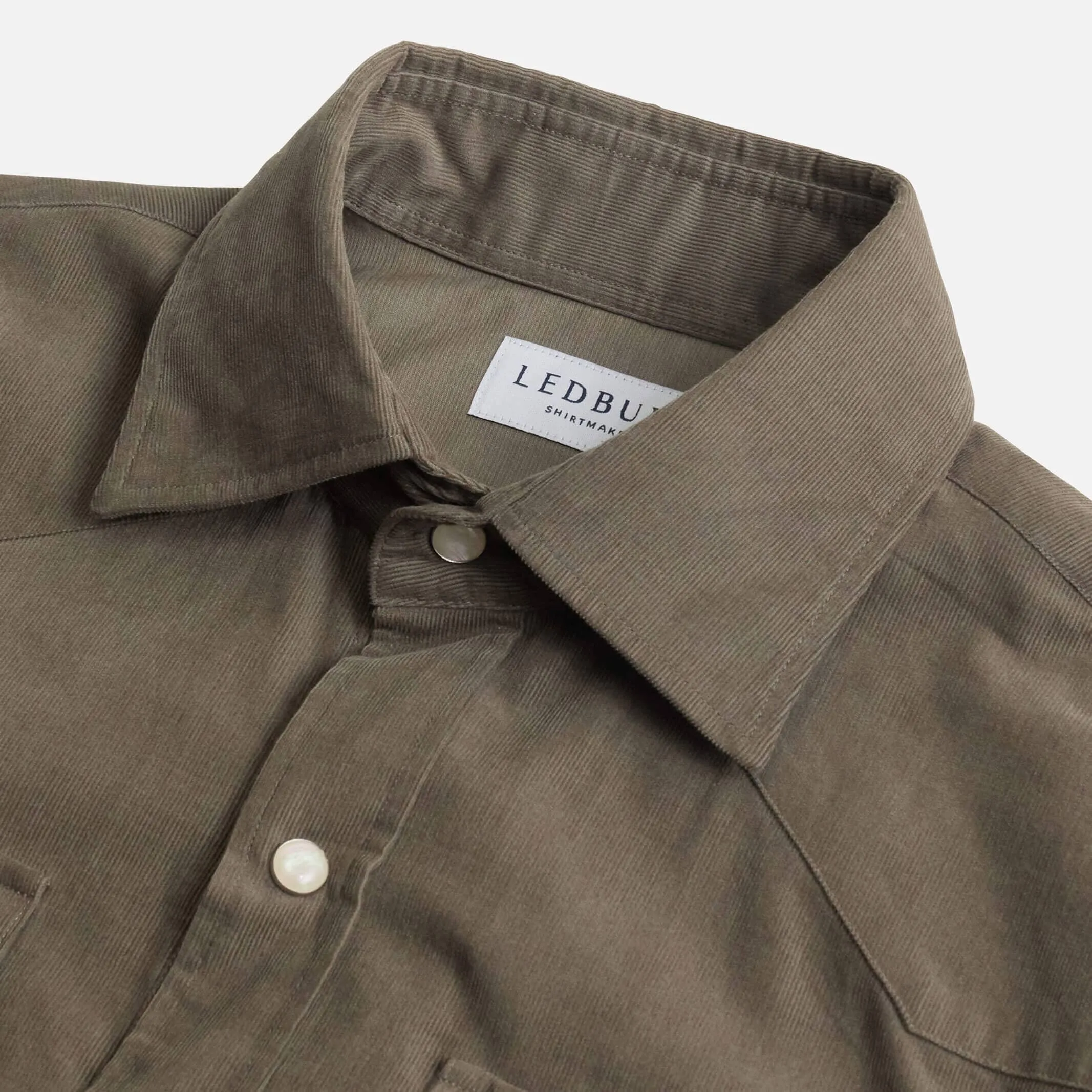 The Dusty Olive Crockett Corduroy Western Custom Shirt