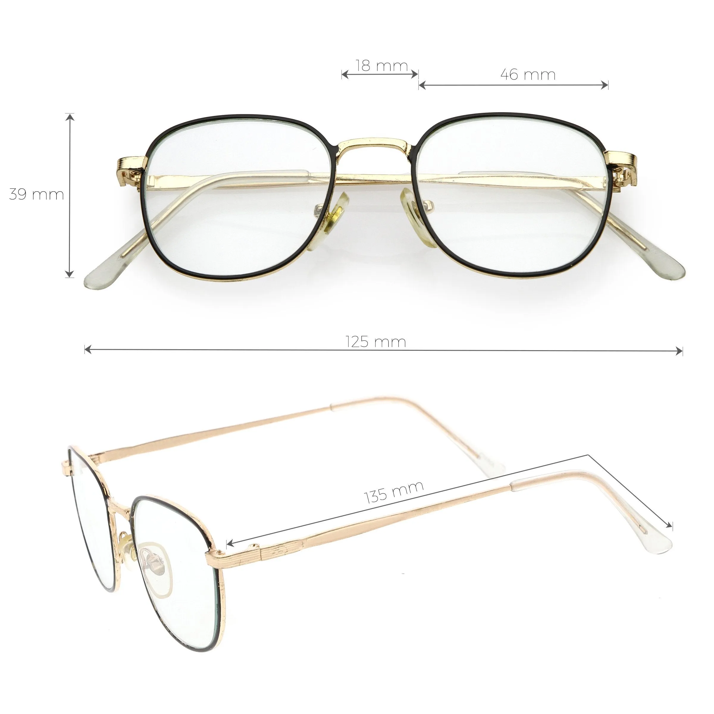 True Vintage Dapper Square Clear Lens Glasses