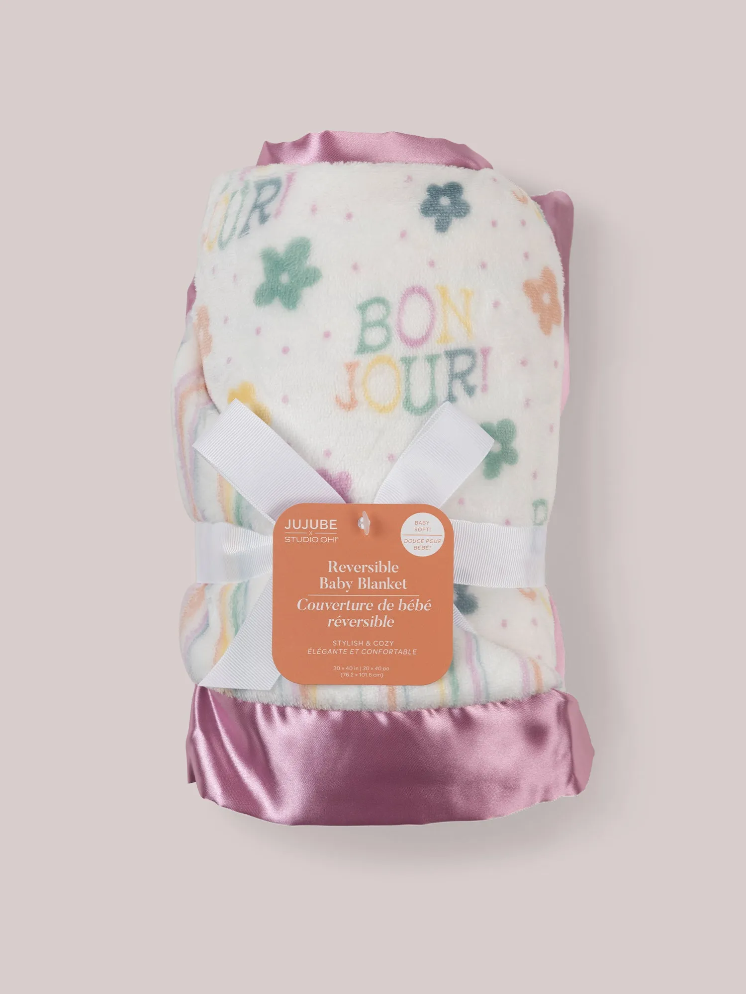 Ultra-Soft Thick Reversible Baby Blanket - Bonjour Bébé