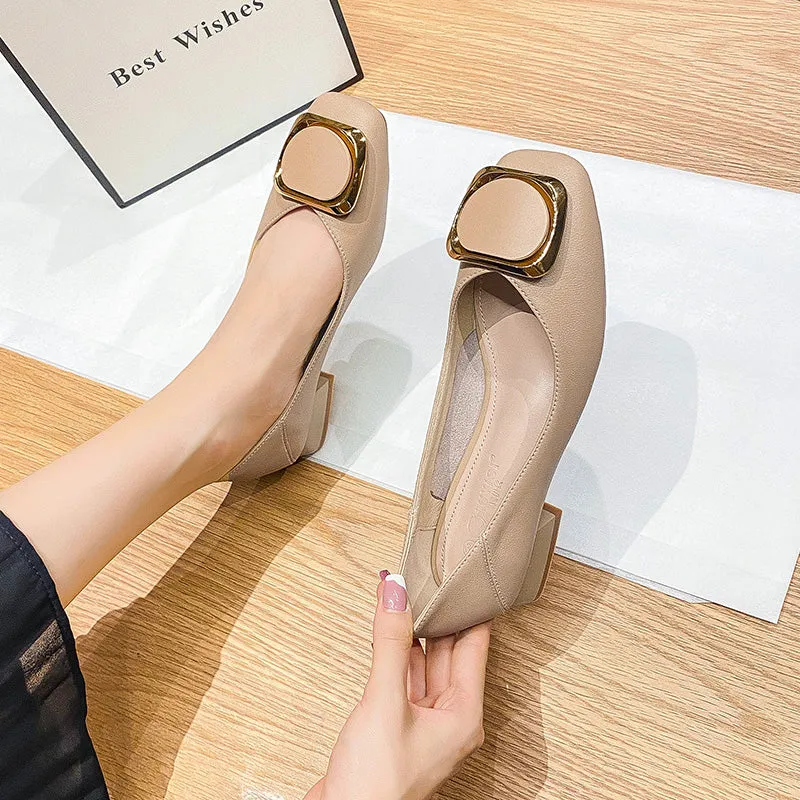 Women Fashion Cowhide Pumps Dress Shoes