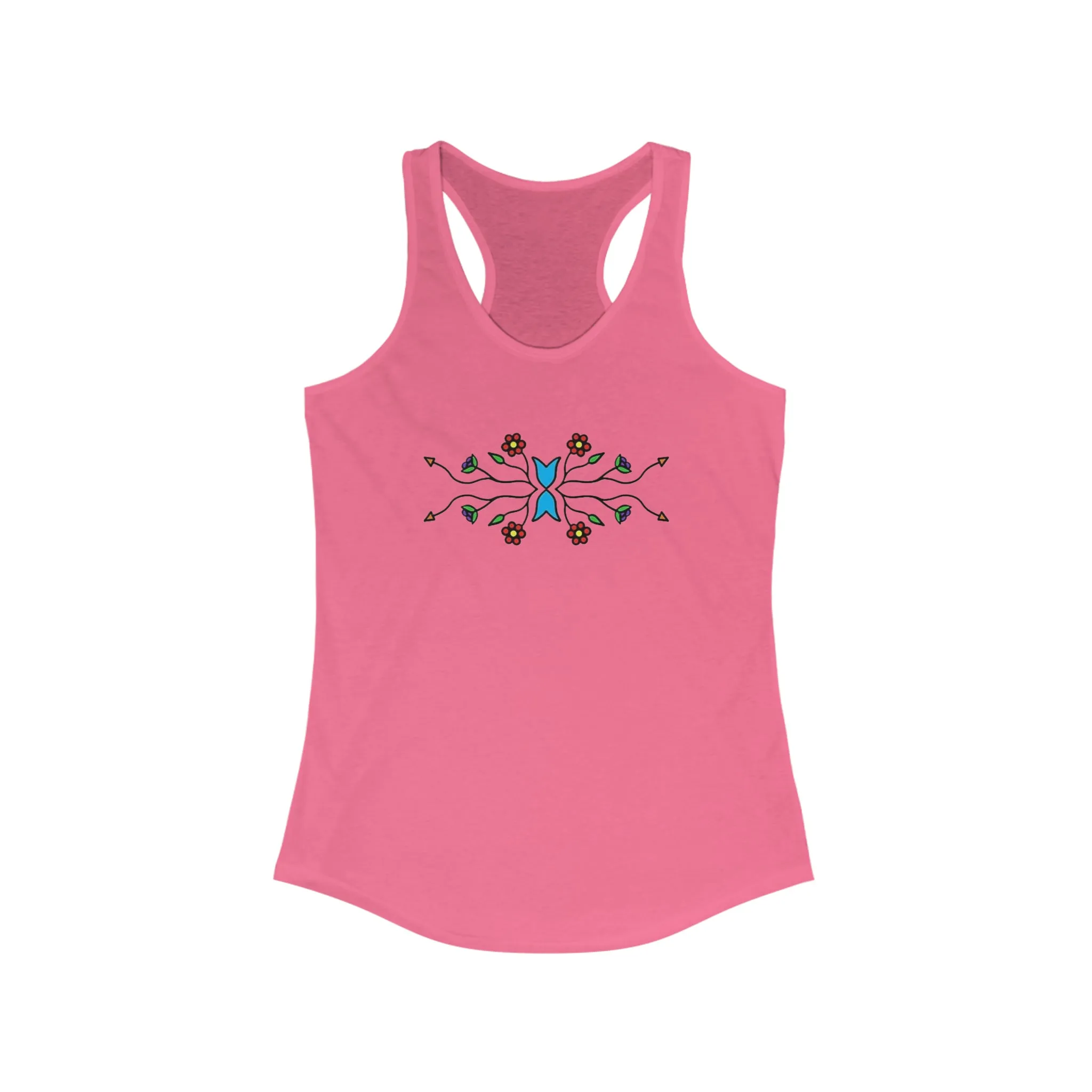 Women's indigenous floral print Racerback Tank