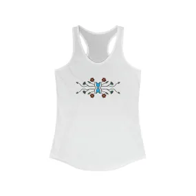 Women's indigenous floral print Racerback Tank