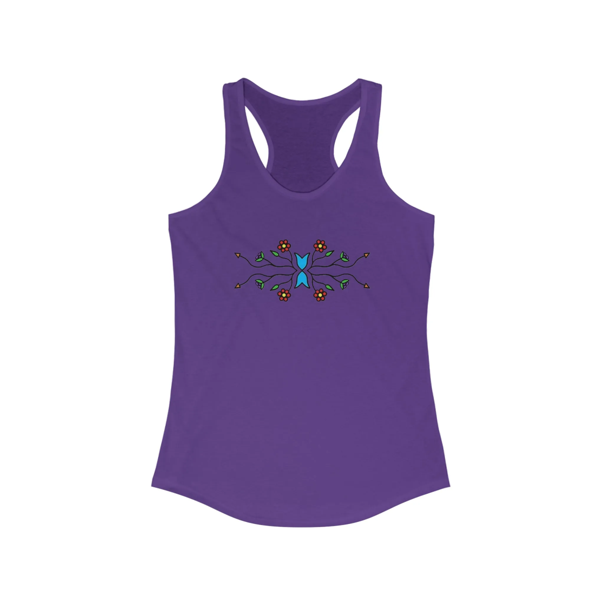 Women's indigenous floral print Racerback Tank