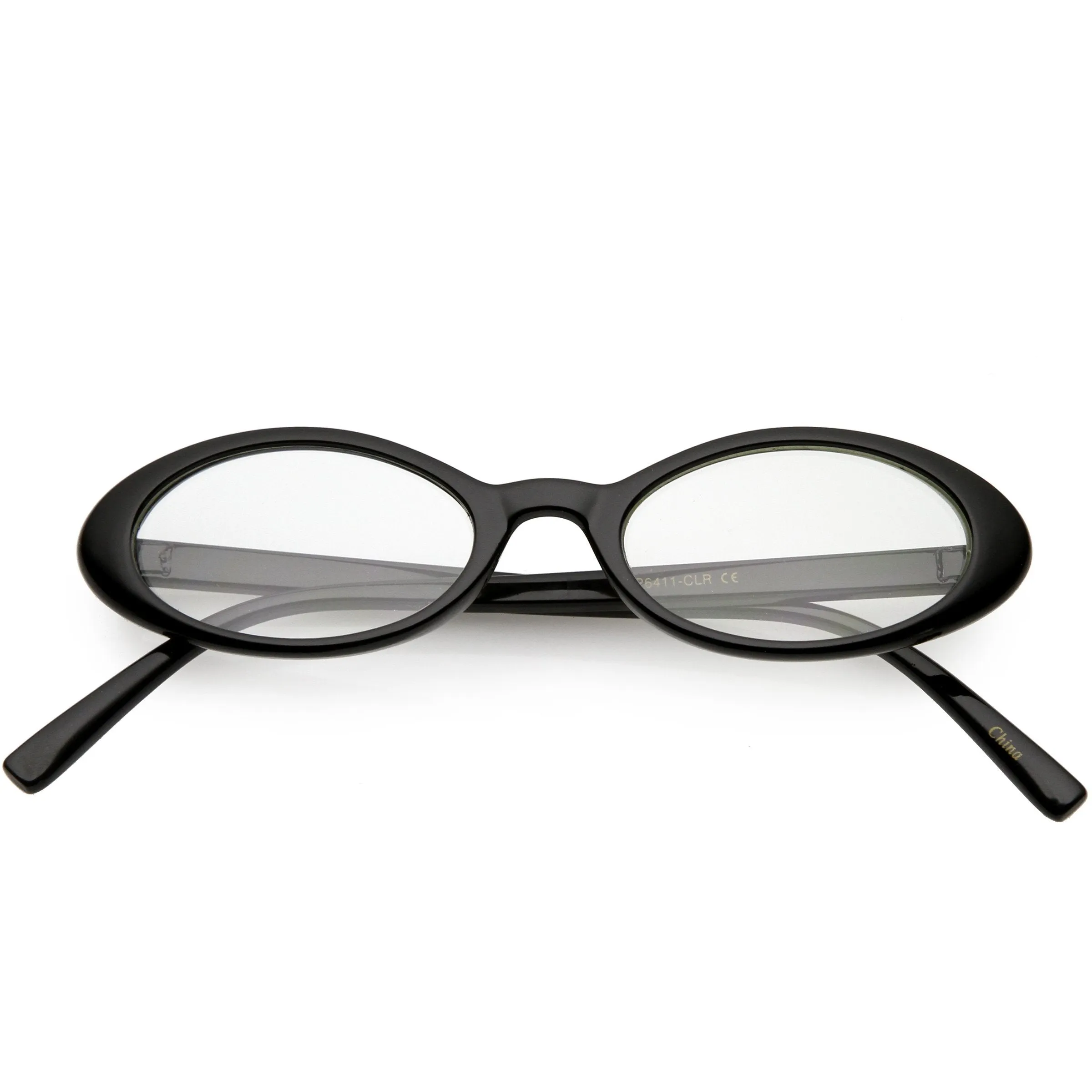 Women's Retro Dapper Small Oval Clear Lens Glasses