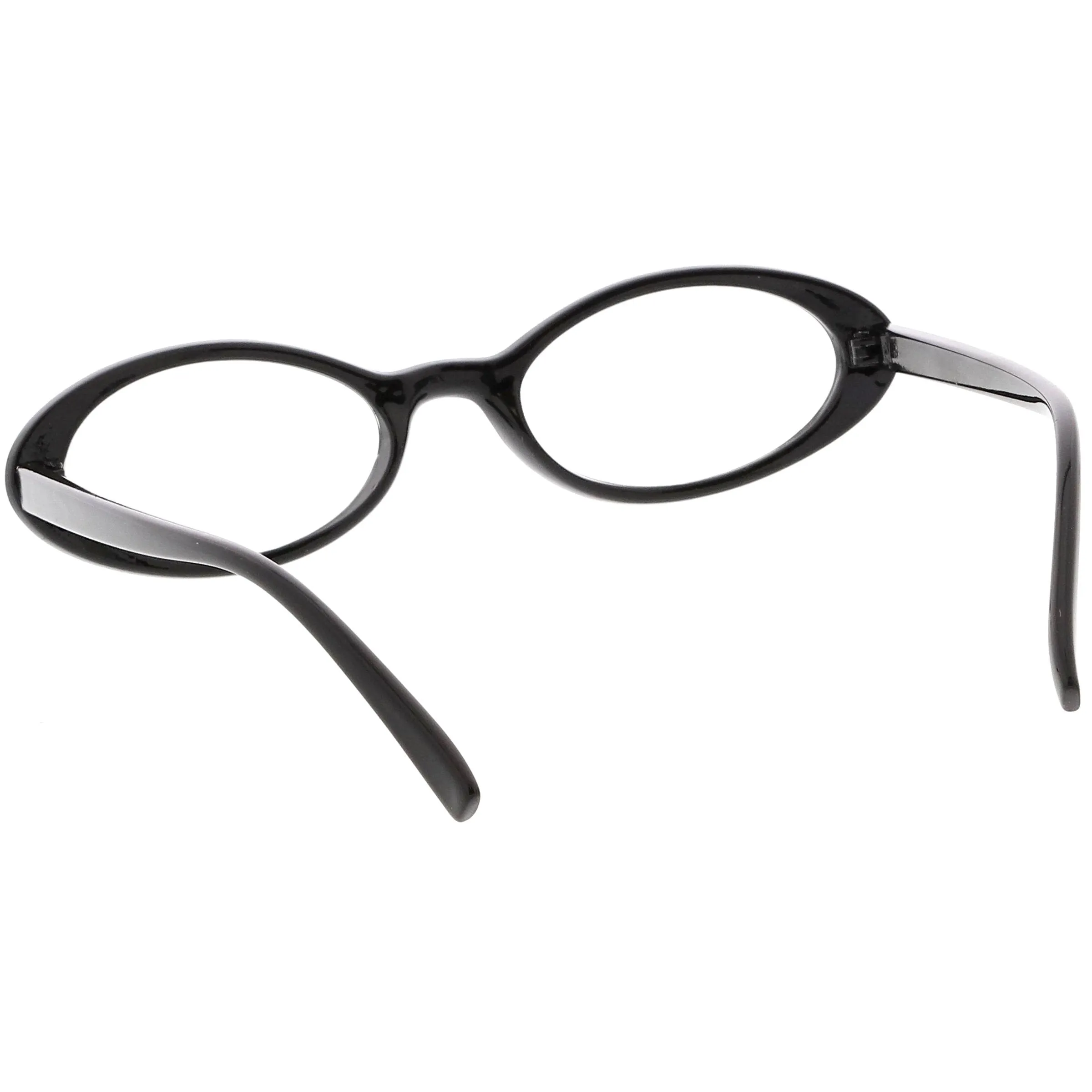 Women's Retro Dapper Small Oval Clear Lens Glasses